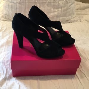 J.Crew black suede heels